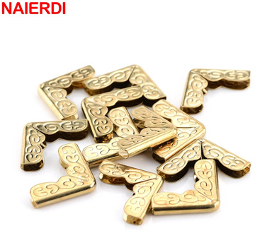 NAIERDI 100pcs Antique Brass Corner Brackets Metal Book Scrapbooking Notebook Albums Menus Folders Corner Protectors Bronze Tone