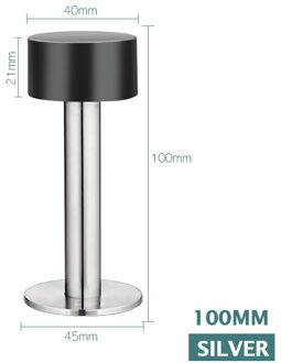 Naierdi Rvs Rubber Deur Stop Non Punch Deur Houder Deurstopper Floor Wandmontage Nail-Gratis Deurstop hardware zilver 100mm