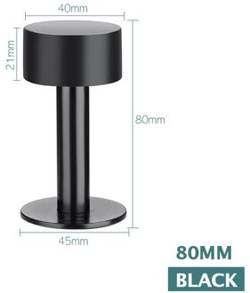 Naierdi Rvs Rubber Deur Stop Non Punch Deur Houder Deurstopper Floor Wandmontage Nail-Gratis Deurstop hardware zwart 80mm