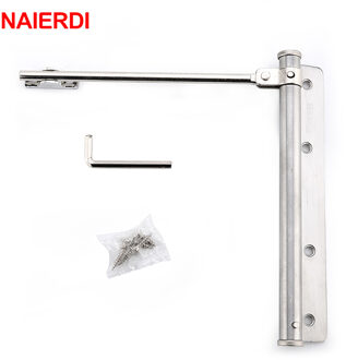 NAIERDI Verstelbare Deurdranger Rvs Automatische Voorjaar Klink Scharnier Voor Home Office Brandwerende Deur Meubels Hardware