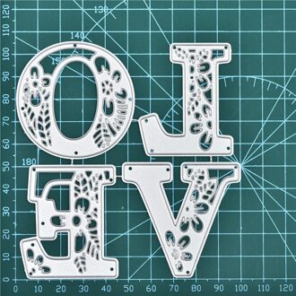 Naifumodo Bloemen Brief Liefde Metalen Stansmessen Voor Craft Sterft Scrapbooking Embossing Stencil Diy Gestanst Kaart Decoratie
