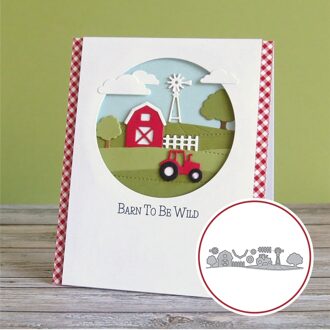 Naifumodo Craft Huis Sterven Metalen Snijden Frame Sterft Rustig Farm Scrapbooking voor Card Making Building DIY Embossing Sterven