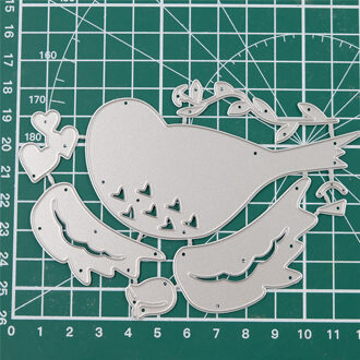 Naifumodo Liefde Paar Vogels Beer Metalen Stansmessen Frame Sterft voor Scrapbooking Card Album Embossing Gestanst Template Creamy wit