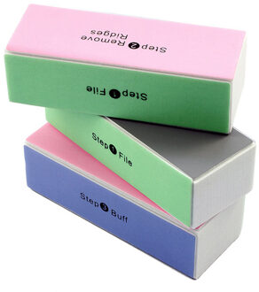 Nail Art Buffer File 4-Stappen Slijpen Polijsten Schuurblok Pedicure Kleurrijke Nagelvijl Spons Diy Nail Tools