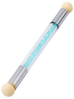 Nail Art Gradiënt Pen Double-Ended Shading Pen Puntjes Borstel Accessoires Spons Handvat Borstel Diy Manicure Nail Art tool blauw