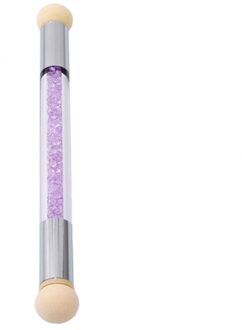 Nail Art Gradiënt Pen Double-Ended Shading Pen Puntjes Borstel Accessoires Spons Handvat Borstel Diy Manicure Nail Art tool paars