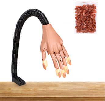 Nail Art Handen Professionele Praktijk Hand 100Pcs Nail Tips Verstelbare Plastic Praktijk Model Diy Manicure Tool Flexibele Soft