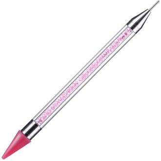 Nail Art Puntjes Tool Dubbele Punt Boor Multifunctionele Wax-Tip Decoratie Nail Pen Voor Nagels Suplies Apparatuur Strass pen Rood