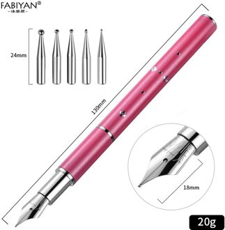 Nail Art Schilderij Tekening Pen Crystal Rhinestone Bloem Lijn Tekening Metallic 5 Puntjes Tips Gereedschap Manicure Nib Borstel Decoratie