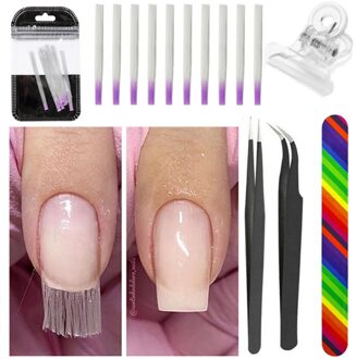 Nail Art Sets Nail Uitbreiding Vorm Nagelvijl Pincet Voor Building Fibernails Acryl Uv Salon Glasvezel Voor Extension Tool Kit