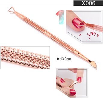 Nail Art Tool Clippers Trimmers Rvs Cuticle Pusher Gereedschap Gel Polish Verwijderen Manicure Care Groef Schoon Nail Art Bestanden X006
