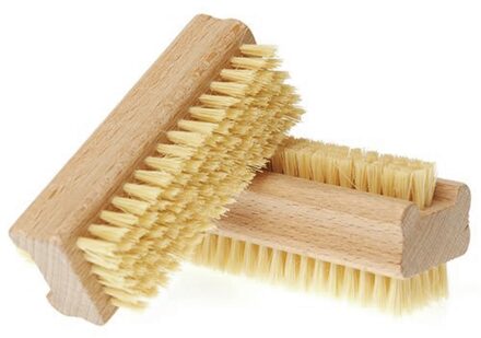 Nail Art Trimmen Borstel Houten Dubbelzijdig Handvat Nylon Varkenshaar Manicure Pedicure Schrobben Nail Bad Borstel-35