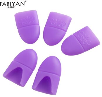 Nail Art Uv Gel Polish Remover Wrap Siliconen Elastische Soak Off Caps Manicure Rubber Ontvetter Herbruikbare Vernis 5Pcs Cleaning tool Paars