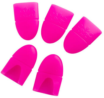 Nail Art Uv Gel Polish Remover Wrap Siliconen Elastische Soak Off Caps Manicure Rubber Ontvetter Herbruikbare Vernis 5Pcs Cleaning tool roos rood