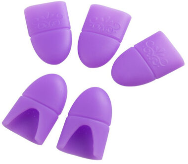 Nail Art Uv Gel Polish Remover Wrap Siliconen Elastische Soak Off Caps Manicure Rubber Ontvetter Herbruikbare Vernis 5Pcs Cleaning tool Roze