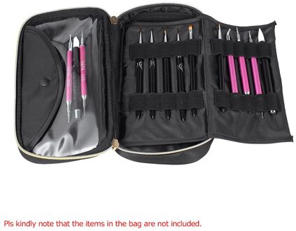 Nail Borstel Tas Waterdicht Nail Art Pen Pouch Opslag voor Nail Borstels Houder Grote Capaciteit Cosmetische Makeup Brush Case Tool