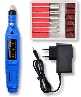 Nail Drill Bits Set Elektrische Mill Cutter Machine Voor Manicure Nail Tips Manicure Elektrische Nail Pedicure Bestand Set blauw / EU