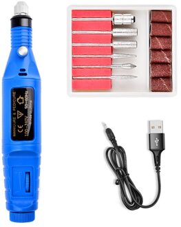 Nail Gereedschap Manicure Machine Apparaat Voor Manicure Nail Accessoires En Gereedschappen Set Voor Manicure Thuis Cutter Voor Verwijderen Gel blauw