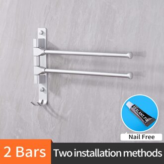 Nail Gratis 30 Cm Handdoekenrek Multi Armen Handdoek Opknoping Met Haken Badkamer Handdoekenrek Beweegbare Handdoek Bars Badkamer Producten 2 bar