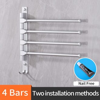 Nail Gratis 30 Cm Handdoekenrek Multi Armen Handdoek Opknoping Met Haken Badkamer Handdoekenrek Beweegbare Handdoek Bars Badkamer Producten 4 bar