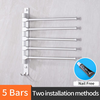 Nail Gratis 30 Cm Handdoekenrek Multi Armen Handdoek Opknoping Met Haken Badkamer Handdoekenrek Beweegbare Handdoek Bars Badkamer Producten 5 bar