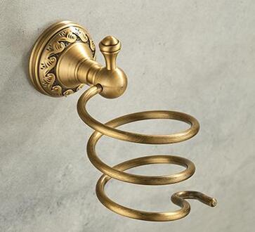 Nail Gratis Föhn Houder Antiek Messing Badkamer Plank Rack Washroom Accessoires ABS-002-1