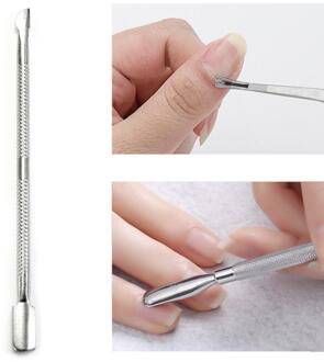 Nail Pusher Spoon Remover Double Head Rvs Cuticle Manicure Tool Verwijder Dead Skin Cuticle Pedicure Nail Art Gereedschap