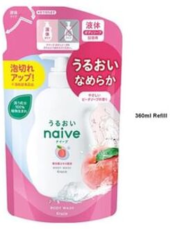 Naive Body Wash Peach Leaf 360ml Refill