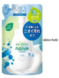 Naive Foaming Body Wash Deep Clear 480ml Refill