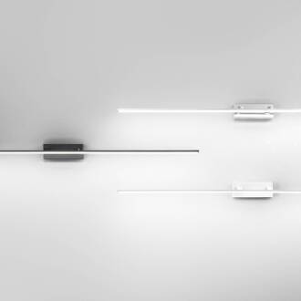 Nala LED spiegellamp, wit, breedte 110 cm, metaal wit, gesatineerd