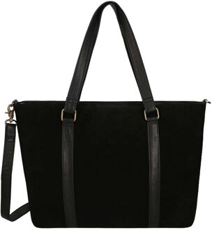 Nala Suede Workbag 15.6" black Zwart - H 32 x B 40 x D 10 cm
