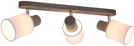 Nale 2 plafondlamp 3-lamps grenen grijs grijs, wit