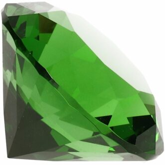 Namaak/nep diamant edelsteen - van glas - groen - 4 x 4 cm