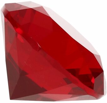 Namaak/nep diamant edelsteen - van glas - rood - 4 x 4 cm