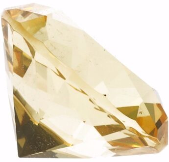 Namaak/nep edelstenen - diamant - geel - 5 cm - van glas