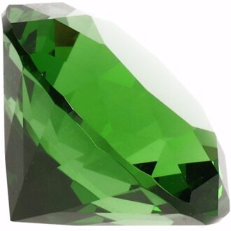 Namaak/nep edelstenen - diamant - groen - 5 cm - van glas