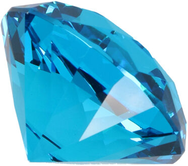 Namaak/nep edelstenen - diamant - turquoise blauw - 5 cm - van glas