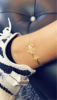 Name Anklet On A Cuban Chain Personalized Jewelry Custom Anklet Nameplate Anklet Bracelet Custom Christmas Gift