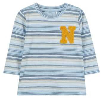 name it Boys Shirt met lange mouwen Laban stoffig blauw - Blauw - Gr.56 - Jongen - 56