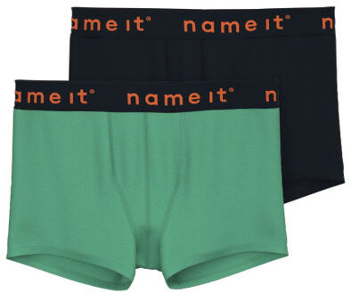 name it Jongens boxershorts jersey nkmboxer 2-pack groen / zwart Veelkleurig - 134/140