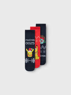 name it Jongens kerst sokken nkmodis pokemon 3-pack Veelkleurig - 34-36