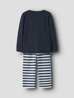 name it Jongens lange pyjama set nmmramel gestreept donkerblauw - maat 92 Veelkleurig