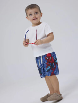 name it Jongens lange zwemshorts nmmmave spiderman blauw - maat 92 Veelkleurig