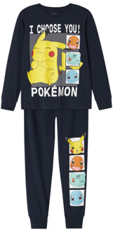 name it Jongens pyjama set nkmabel pokemon donker - maat 110/116 Blauw
