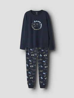 name it Jongens pyjama set nkmnightset donkerblauw/gamer print Veelkleurig - 110/116