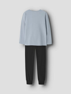 name it Jongens pyjama set nkmnightset lichtblauw/zwart - maat 134/140 Veelkleurig