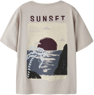 name it jongens t-shirt Taupe - 116