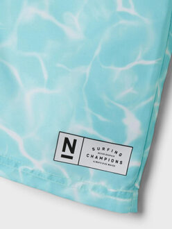 name it Jongens zwemshort kinderen nkmzaglo waterprint blauw Groen - 140