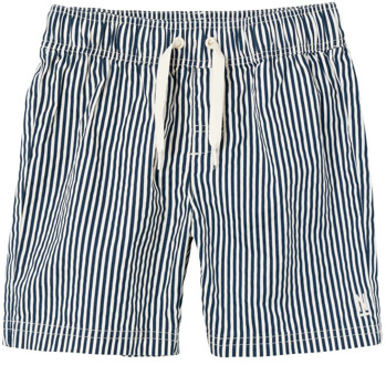 name it Jongens zwemshort kinderen nkmzeer gestreept donkerblauw/wit Print / Multi - 128