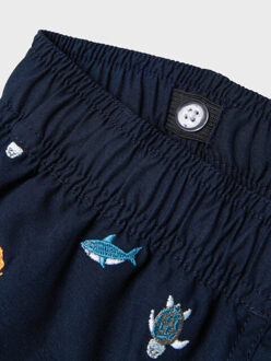 name it Jongens zwemshorts nmmzoo zeedieren print donkerblauw Veelkleurig - 92